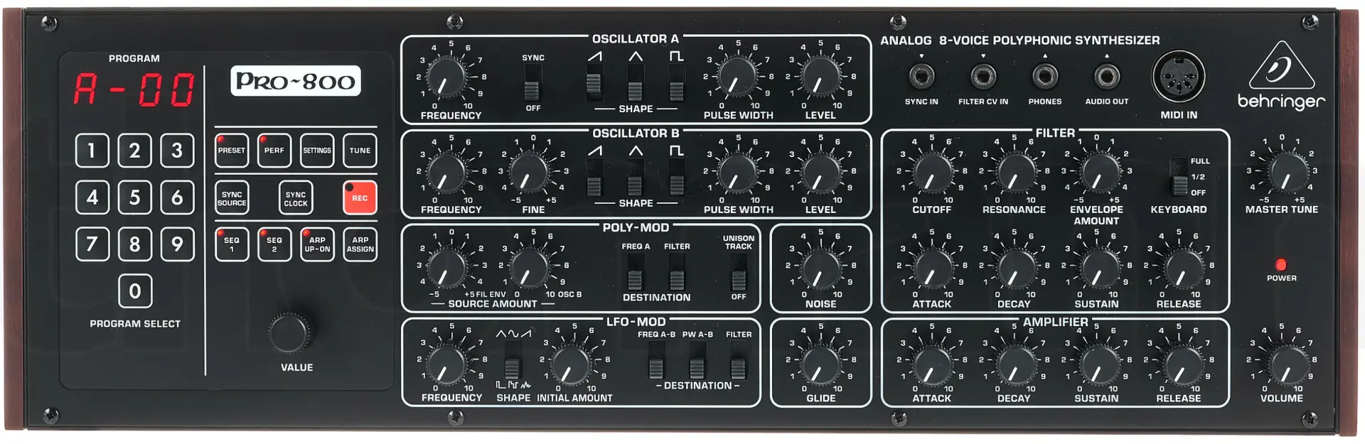 Behringer Pro-800 panel
