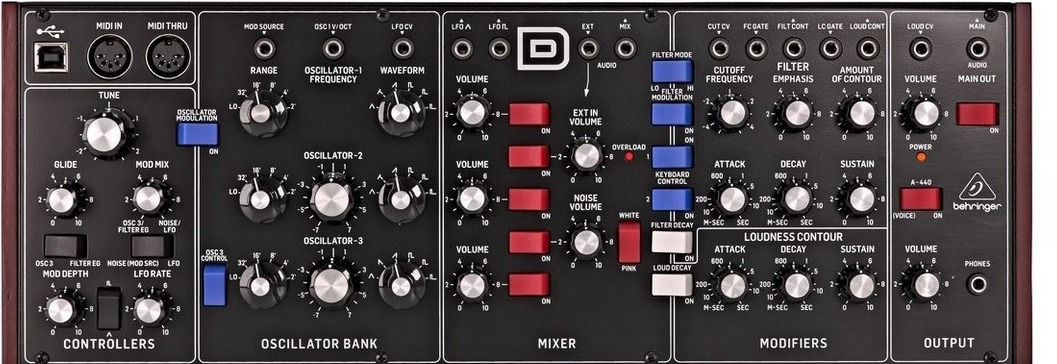 Behringer Model D panel